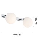 Argon SATELITE kinkiet 2 pł. 2x15W (max) opal mat IP44 chrom 840 Argon SATELITE kinkiet 2 pł. 2x15W (max) opal mat IP44 chrom 840
