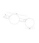 Argon SATELITE kinkiet 2 pł. 2x15W (max) opal mat IP44 chrom 840 Argon SATELITE kinkiet 2 pł. 2x15W (max) opal mat IP44 chrom 840
