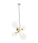Lampy wiszące kule - Argon SATELITE żyrandol 6 pł. 6x15W (max) opal mosiądz 2532 - product 1