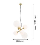 Lampy wiszące kule - Argon SATELITE żyrandol 6 pł. 6x15W (max) opal mosiądz 2532 - product 2