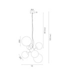 Lampy wiszące kule - Argon SATELITE żyrandol 6 pł. 6x15W (max) opal mosiądz 2532 - product 3