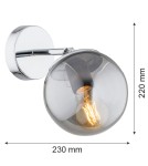 Kinkiety łazienkowe - Argon SATELITE kinkiet 1 pł. 1x15W (max) grafit lister IP44 chrom 3989 - product 2