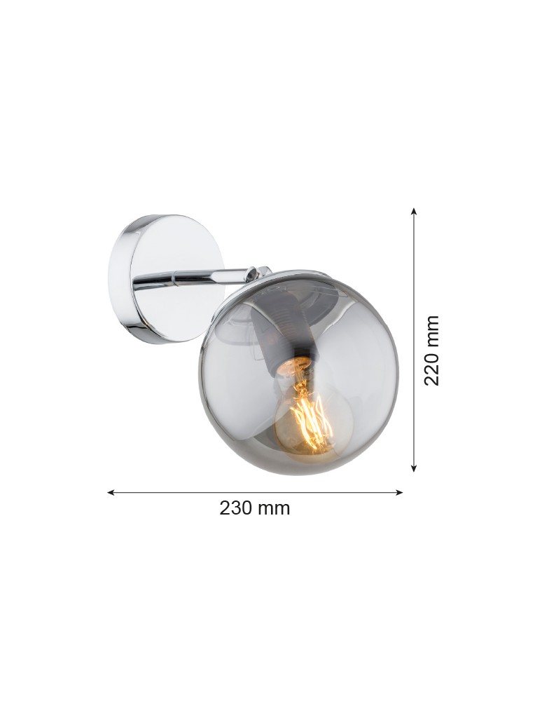 Kinkiety łazienkowe - Argon SATELITE kinkiet 1 pł. 1x15W (max) grafit lister IP44 chrom 3989 - product kolory-swiatla.pl 2