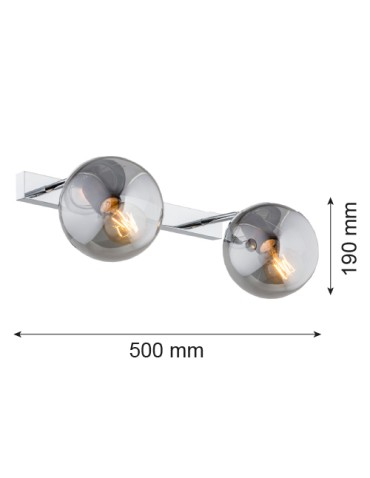 Argon SATELITE kinkiet 2 pł. 2x15W (max) grafit lister IP44 chrom 841 - produkt 2