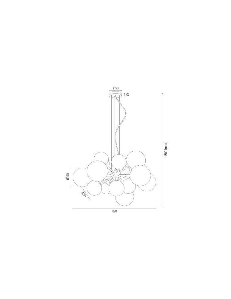 Argon SATELITE żyrandol 15 pł. 15x15W (max) lister grafit chrom 5022