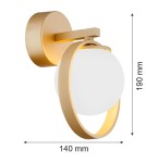 Argon SATURNIA kinkiet 1 pł. 1x6W (max) opal mat złoty 8259 Argon SATURNIA kinkiet 1 pł. 1x6W (max) opal mat złoty 8259