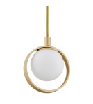 Lampy wiszące pojedyncze - Argon SATURNIA zwis 1 pł. 1x6W (max) opal mat złoty 8257 - product 3