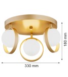 Argon SATURNIA plafon 3 pł. 3x6W (max) opal mat złoty 6248 Argon SATURNIA plafon 3 pł. 3x6W (max) opal mat złoty 6248