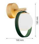 Argon SATURNIA kinkiet 1 pł. 1x6W (max) opal mat zielony 8258 Argon SATURNIA kinkiet 1 pł. 1x6W (max) opal mat zielony 8258