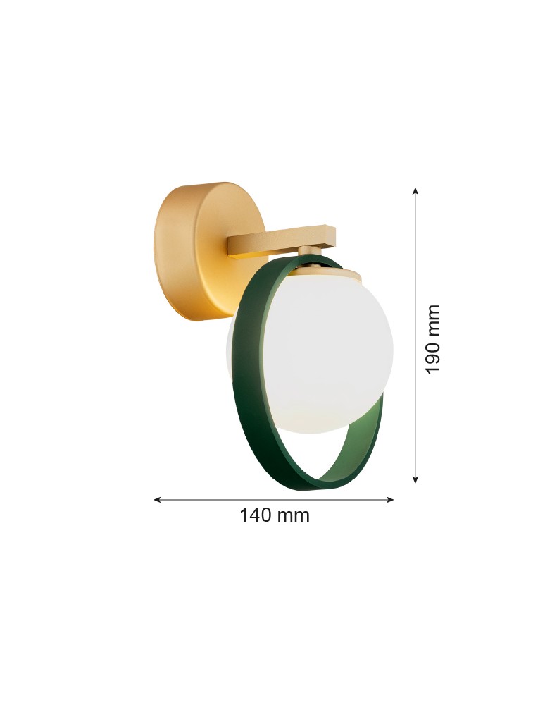 Argon SATURNIA kinkiet 1 pł. 1x6W (max) opal mat zielony 8258 Argon SATURNIA kinkiet 1 pł. 1x6W (max) opal mat zielony 8258