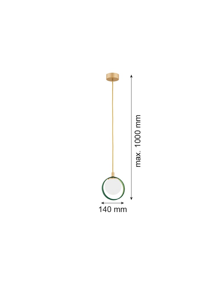 Argon SATURNIA zwis 1 pł. 1x6W (max) opal mat zielony 8256 Argon SATURNIA zwis 1 pł. 1x6W (max) opal mat zielony 8256