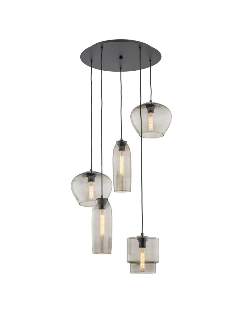 Argon SERAFINO lampa wisząca 5 pł. 5x15W (max) dymny czarny mat 2080