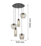 Lampy wiszące - Argon SERAFINO lampa wisząca 5 pł. 5x15W (max) dymny czarny mat 2080 - product 2