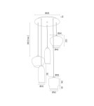 Lampy wiszące - Argon SERAFINO lampa wisząca 5 pł. 5x15W (max) dymny czarny mat 2080 - product 3
