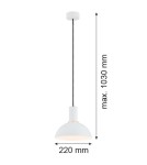 Lampy wiszące pojedyncze - Argon SINES lampa wisząca 1 pł. 1x15W (max) biały struktura mosiądzowany 4220 - product 2