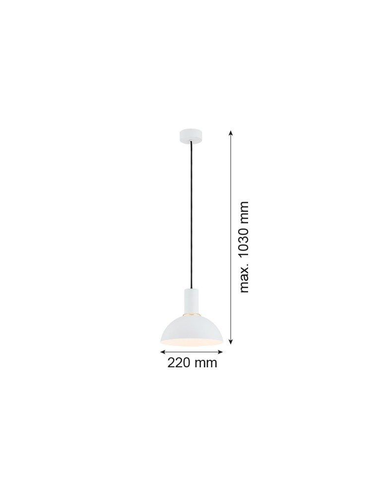 Lampy wiszące pojedyncze - Argon SINES lampa wisząca 1 pł. 1x15W (max) biały struktura mosiądzowany 4220 - product kolory-swiatla.pl 2