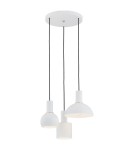 Lampy wiszące - Argon SINES lampa wisząca 3 pł. na okrągłej podsufitce 3x15W (max) biały struktura elementy mosiądzowane 1468 - product 1