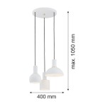 Lampy wiszące - Argon SINES lampa wisząca 3 pł. na okrągłej podsufitce 3x15W (max) biały struktura elementy mosiądzowane 1468 - product 2