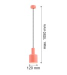 Lampy wiszące pojedyncze - Argon SINES lampa wisząca 1 pł. 1x15W (max) koral struktura elementy mosiądzowane 4218 - product 2