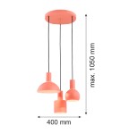 Argon SINES lampa wisząca 3 pł. na okrągłej podsufitce 3x15W (max) koral struktura elementy mosiądzowane 1469 Argon SINES lampa wisząca 3 pł. na okrągłej podsufitce 3x15W (max) koral struktura elementy mosiądzowane 1469