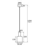 Argon SINES lampa wisząca 3 pł. na okrągłej podsufitce 3x15W (max) koral struktura elementy mosiądzowane 1469 Argon SINES lampa wisząca 3 pł. na okrągłej podsufitce 3x15W (max) koral struktura elementy mosiądzowane 1469