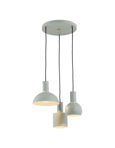 Argon SINES lampa wisząca 3 pł. na okrągłej podsufitce 3x15W (max) szałwia struktura elementy mosiądzowane 1470