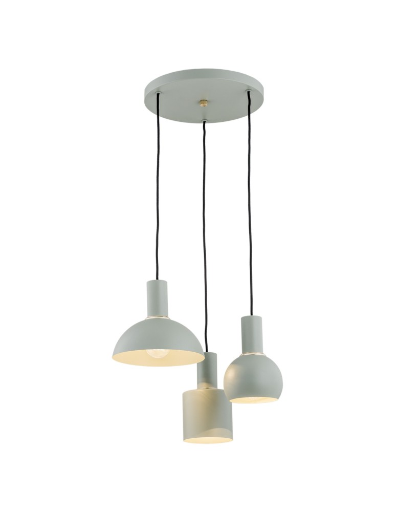 Argon SINES lampa wisząca 3 pł. na okrągłej podsufitce 3x15W (max) szałwia struktura elementy mosiądzowane 1470 Argon SINES lampa wisząca 3 pł. na okrągłej podsufitce 3x15W (max) szałwia struktura elementy mosiądzowane 1470
