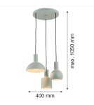 Argon SINES lampa wisząca 3 pł. na okrągłej podsufitce 3x15W (max) szałwia struktura elementy mosiądzowane 1470 Argon SINES lampa wisząca 3 pł. na okrągłej podsufitce 3x15W (max) szałwia struktura elementy mosiądzowane 1470