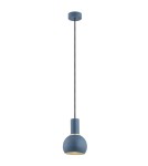 Lampy wiszące pojedyncze - Argon SINES lampa wisząca 1 pł. 1x15W (max) granat struktura elementy mosiądzowane 4216 - product 1