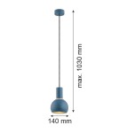 Lampy wiszące pojedyncze - Argon SINES lampa wisząca 1 pł. 1x15W (max) granat struktura elementy mosiądzowane 4216 - product 2