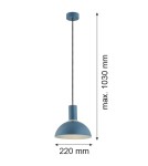 Lampy wiszące pojedyncze - Argon SINES lampa wisząca 1 pł. 1x15W (max) granat struktura elementy mosiądzowane 4221 - product 2