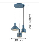 Argon SINES lampa wisząca 3 pł. na okrągłej podsufitce 3x15W (max) granat struktura elementy mosiądzowane 1471 Argon SINES lampa wisząca 3 pł. na okrągłej podsufitce 3x15W (max) granat struktura elementy mosiądzowane 1471
