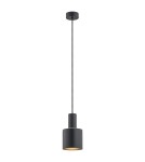 Lampy wiszące pojedyncze - Argon SINES lampa wisząca 1 pł. 1x15W (max) czarny struktura elementy mosiądzowane 4219 - product 1