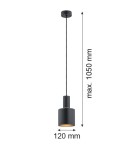 Lampy wiszące pojedyncze - Argon SINES lampa wisząca 1 pł. 1x15W (max) czarny struktura elementy mosiądzowane 4219 - product 2