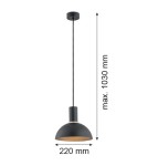 Argon SINES lampa wisząca 1 pł. 1x15W (max) czarny struktura elementy mosiądzowane 4222 Argon SINES lampa wisząca 1 pł. 1x15W (max) czarny struktura elementy mosiądzowane 4222