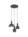 Argon SINES lampa wisząca 3 pł. na okrągłej podsufitce 3x15W (max) czarny struktura elementy mosiądzowane 1472 Argon SINES lampa wisząca 3 pł. na okrągłej podsufitce 3x15W (max) czarny struktura elementy mosiądzowane 1472