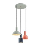 Lampy wiszące - Argon SINES lampa wisząca 3 pł. na okrągłej podsufitce 3x15W (max) mix (szałwia, koral, czarny) elementy mosiądzowane 1479 - product 1