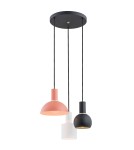 Lampy wiszące - Argon SINES lampa wisząca 3 pł. na okrągłej podsufitce 3x15W (max) mix (biały, czarny, koral) elementy mosiądzowane 1480 - product 1