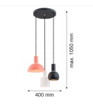 Lampy wiszące - Argon SINES lampa wisząca 3 pł. na okrągłej podsufitce 3x15W (max) mix (biały, czarny, koral) elementy mosiądzowane 1480 - product 2