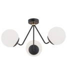 Lampy sufitowe 3 punktowe - Argon TOMAR żyrandol 3 pł. 3x15W (max) opal mat czarny struktura 1478 - product 1