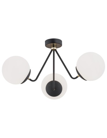 Argon TOMAR żyrandol 3 pł. 3x15W (max) opal mat czarny struktura 1478