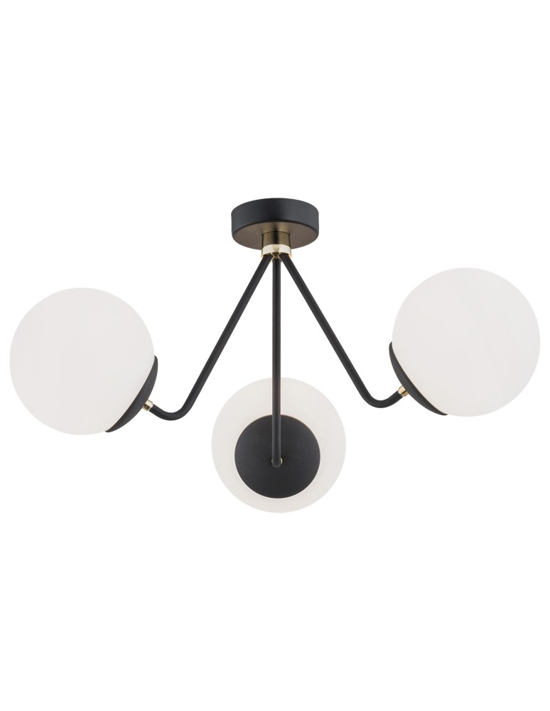 Argon TOMAR żyrandol 3 pł. 3x15W (max) opal mat czarny struktura 1478