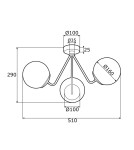 Lampy sufitowe 3 punktowe - Argon TOMAR żyrandol 3 pł. 3x15W (max) opal mat mosiądz 1481 - product 3