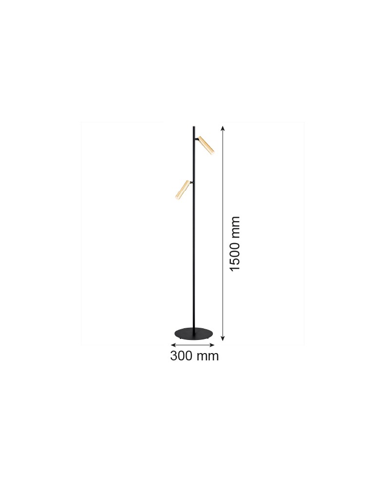Argon TORRE lampa podłogowa 2 pł. 2x6W LED (max) czarny struktura mosiądz 7083 Argon TORRE lampa podłogowa 2 pł. 2x6W LED (max) czarny struktura mosiądz 7083