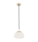 Lampy wiszące pojedyncze - Argon TRINI lampa wisząca 1 pł. S 1x15W (max) opal mat elementy mosiądzowane 4352 - product 1