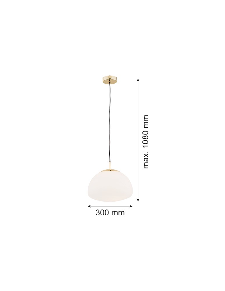 Argon TRINI lampa wisząca 1 pł. M 1x15W (max) opal mat elementy mosiądzowane 4316 Argon TRINI lampa wisząca 1 pł. M 1x15W (max) opal mat elementy mosiądzowane 4316