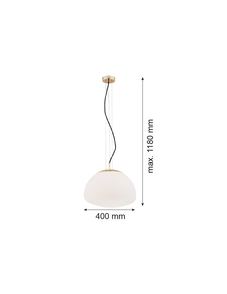 Argon TRINI lampa wisząca 1 pł. L 1x15W (max) opal mat elementy mosiądzowane 4317 Argon TRINI lampa wisząca 1 pł. L 1x15W (max) opal mat elementy mosiądzowane 4317