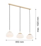 Lampy wiszące - Argon TRINI lampa wisząca 3 pł. listwa 3x15W (max) opal mat mosiądz 1494 - product 2