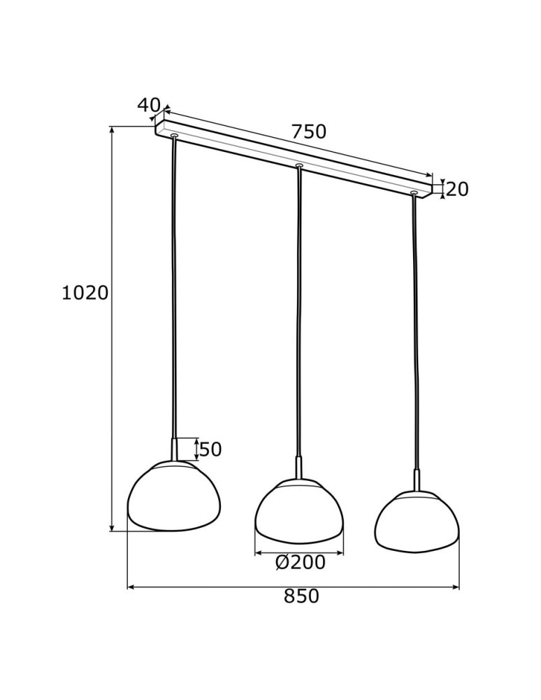 Lampy wiszące - Argon TRINI lampa wisząca 3 pł. listwa 3x15W (max) opal mat mosiądz 1494 - product kolory-swiatla.pl 3