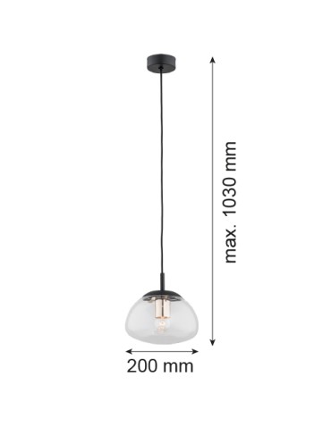 Argon TRINI lampa wisząca 1 pł. S 1x15W (max) transparentny czarny mat 4331 - product 2